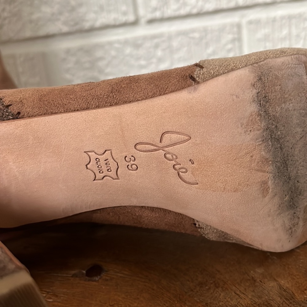 JOIE Brown Suede Colorblock / Patchwork Boots - Picture 8 of 9